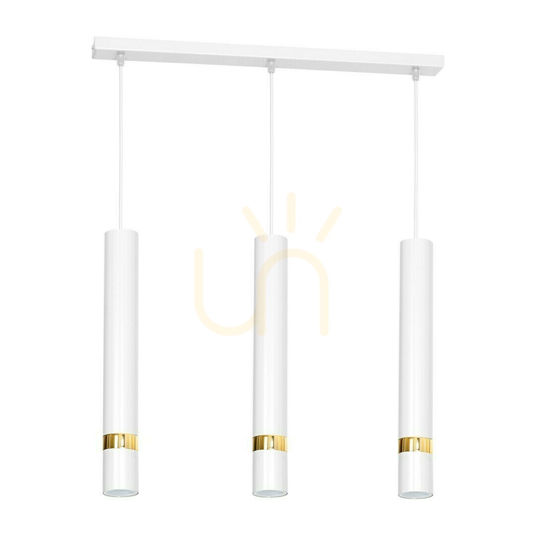 Lampă suspendată albă Joker Alb / Aur 3x Gu10