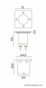 Lampă walkover exterior SU-MA MIX pătrată argintie IP67 50W 6725 D small 6
