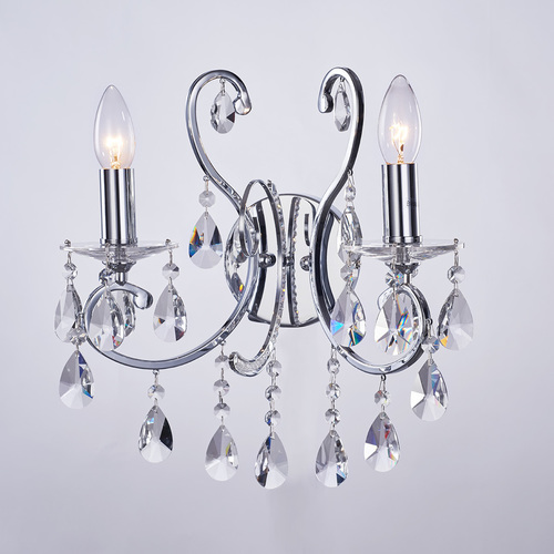 Verifica Aplica de perete Italux Barocco Chrome cristal E14 2xMB72709-2A