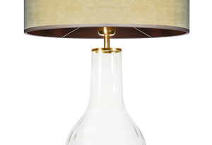 Lampă de masă din sticlă Famlight Alor Transparent măsliniu / maro E27 60W realizat manual small 1