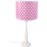Lampă de masă pentru copii Hellux Berta 410.41.22 – albă, abajur roz cu buline small 1