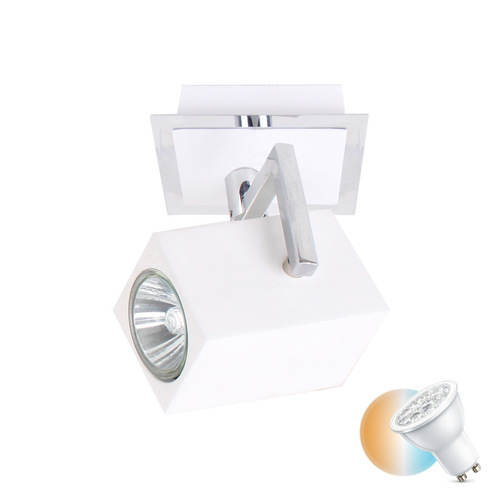 Verifica Spot Italux Mateo GU10 alb sablat crom FH31151SJS3