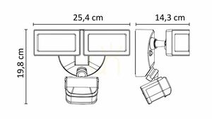 Aplica de perete exterior LED SU-MA Duo negru PIR 6556-PIR small 7