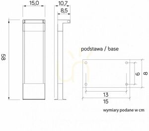 Lampă poștală exterior SU-MA Rota LED 10W 58 cm gri închis RT-580 small 4
