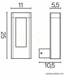 Lampă de perete exterior LED SU-MA gri închis 8W GL15404 small 5
