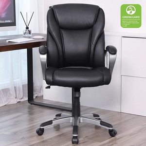 Scaun de birou pe roți negru OBG34BK Songmics small 1