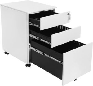 Dulap mobil pentru documente SONGMICS OFC60WT, alb, cu 3 sertare și încuietoare small 0