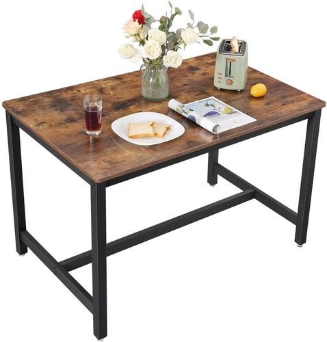 Verifica Masă de sufragerie ALINRU 120 × 75 cm stil industrial, maro vintage și negru VASAGLE KDT75X