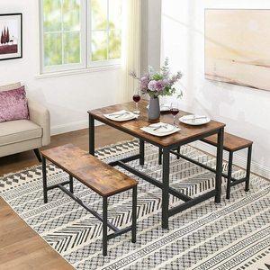 Set de 2 bănci rustice maro KTB33X small 2