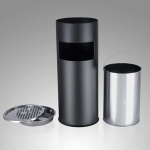 Coș de gunoi cu scrumieră SONGMICS LTB17C negru 60,5 cm small 3