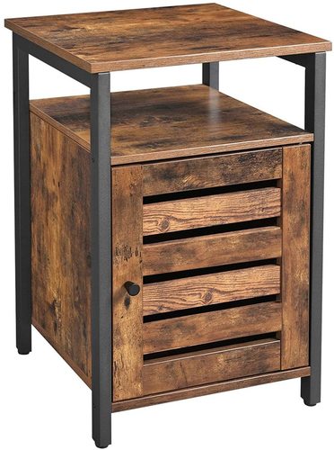 Verifica Noptieră / măsuță de cafea cu dulap, maro rustic LET62BX VASAGLE