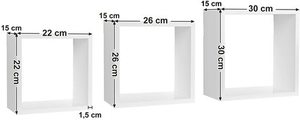Set 3 rafturi cubice de perete SONGMICS LWS30WT albe 30/26/22 cm small 1