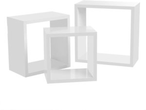 Set 3 rafturi cubice de perete SONGMICS LWS30WT albe 30/26/22 cm small 0