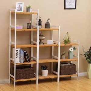 Etajeră din bambus SONGMICS BCB74WN, 4 niveluri, alb/natural, 45 × 31,5 × 111 cm small 3