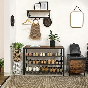 Raft de încălțăminte în stil industrial încăpător rustic maro LBS14BX small 3