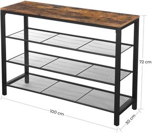 Raft de încălțăminte în stil industrial încăpător rustic maro LBS14BX small 4