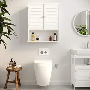 Dulap de baie suspendat VASAGLE BBC27WT alb 60 × 20 × 70 cm small 0