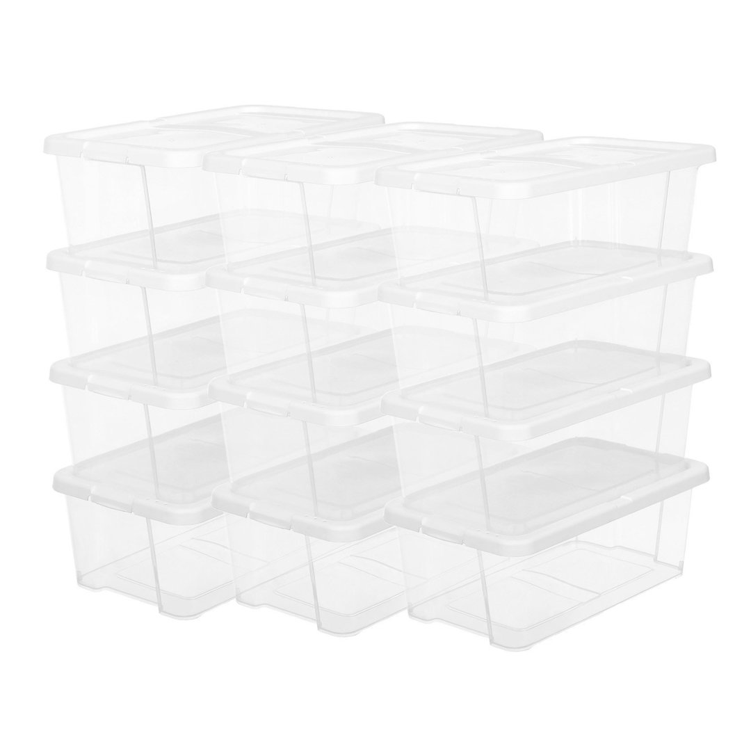 Vedere Set de 12 cutii de depozitare dimensiunea S LSP12WT Songmics Set de 12 cutii de depozitare dimensiunea S LSP12WT Songmics