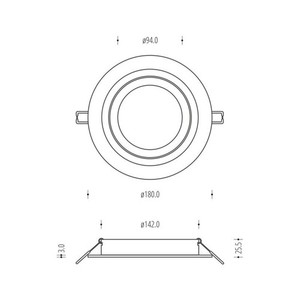 Alb Alcazar 140. Downlight pentru WW 3 Alb Alcazar 140. Downlight pentru WW small 3