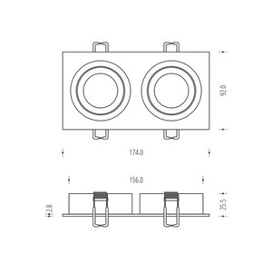 Downlight Rectangular Dual Argintiu Alcazar 542.SC 3 Downlight Rectangular Dual Argintiu Alcazar 542.SC small 3