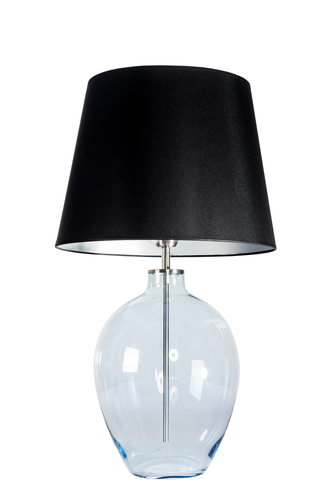 Verifica Lampă de masă cu bază de sticlă Luzon Blue Famlight negru / argintiu E27 60W