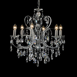 Candelabru Italux Barocco Chrome cristal 6xE14 D64 cm MD72709-6A small 2
