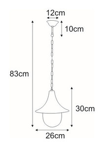 Lampă suspendată de exterior K-8131 neagră din seria BOSTON small 1