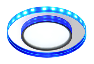 Ssp-23 Ch / Tr + Bl 8W LED 230V Ring Led Blue Eyelet Plafond Lampă de tavan fixă rotundă din sticlă transparentă small 0
