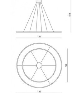 Lustră suspendată LED Ramko ECHO 90+120 80W 3000K 3720lm 67930 small 3