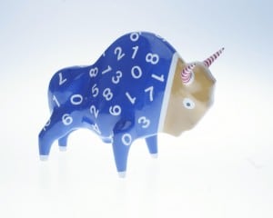 Żubr XL, model Numere, ceramică vitrată, acoperiri vopsite small 1