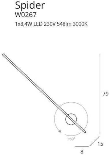 Verifica Lampă de perete Max Light Spider W0267 neagră LED 79 cm IP44
