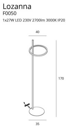 Verifica Lampă de podea Max Light Lozanna F0050 aurie LED 27W 170 cm