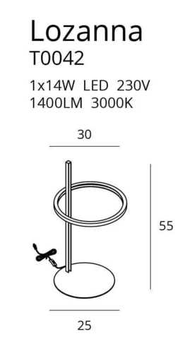Verifica Lampă de birou Max Light Lozanna T0042 aurie LED 14W 30 cm