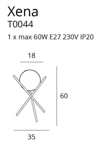 Verifica Lampă de birou Max Light Xena T0044 alamă metal și sticlă albă E27 60W