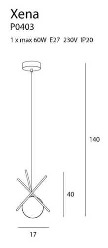 Verifica Pendul Max Light Xena P0403 alamă cu sticlă albă E27 20 cm