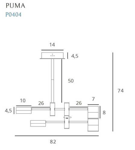 Verifica Lampa suspendata Max Light Puma P0404 LED 4x7W auriu negru 82 cm