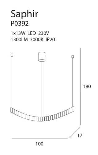 Verifica Lampa suspendată LED Max Light Saphir P0392 crom cristal K9 100 cm