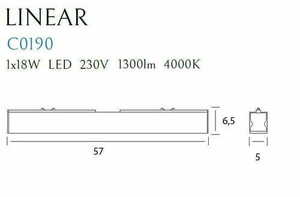 Plafon LED Max Light Linear C0190 negru 57x57 cm 18W 3000K small 2