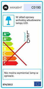 Plafon LED Max Light Linear C0190 negru 57x57 cm 18W 3000K small 3