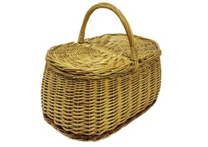 Picnic / coș de cumpărături din răchită închis - eco - realizat manual small 2