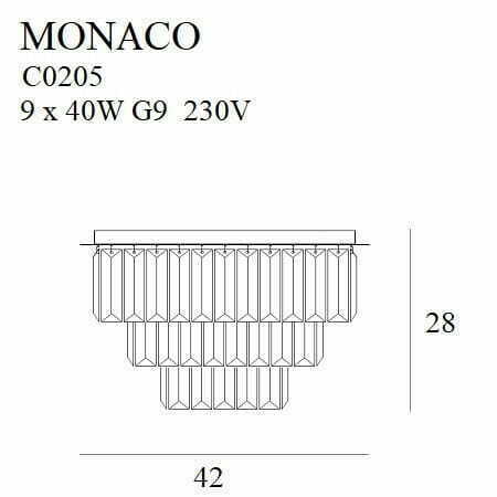 Verifica Plafoniera Max Light Monaco C0205 aurie 9xG9 Ø42 cm metal sticlă