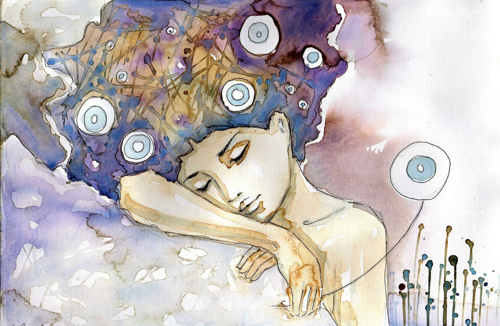 Fotomural femeie, artă, culori, somn, relaxare, odihnă, frumusețe, delicatețe
