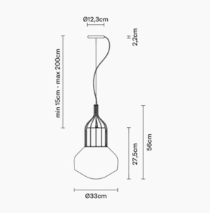 Lampă suspendată Fabbian Aérostat 33cm - crom negru - F27A11 24 small 1