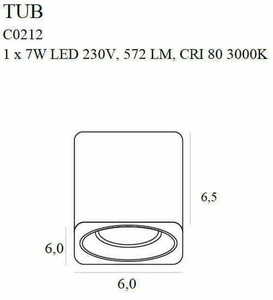 Plafonieră Max Light TUB C0212 negru pătrat LED 7W 3000K metal 6,5 cm 1 Plafonieră Max Light TUB C0212 negru pătrat LED 7W 3000K metal 6,5 cm small 1