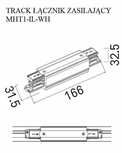 Verifica Conector alimentare drept pentru șină Max Light MAX alb aluminiu MHT1-IL-WH MAX