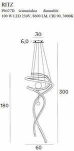 Lustra suspendata Max Light Ritz P0427D aurie LED 60 cm small 1