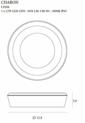 Verifica Plafon LED Max Light Charon C0208 negru 12,8 cm IP65 dimabil