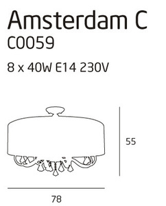 Plafond Max Light Amsterdam C0059 crom ecru 8x40W 80 cm 3 Plafond Max Light Amsterdam C0059 crom ecru 8x40W 80 cm small 3