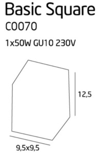 Plafoniera Max Light Basic Square alb GU10 50W metal C0070 small 2