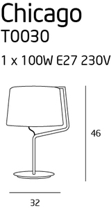 Lampă de masă Max Light Chicago T0030 crom alb 32 cm small 1
